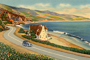 post card illustration of Malibu