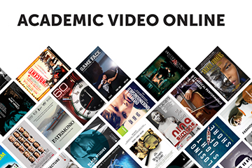 Image of Academic Video Online with selection of movie covers underneath.