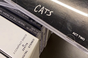 Stack of CDs, with Cats on top.