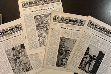 Four issues of The Negro History Bulletin from 1939-40.