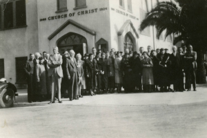 historic photo - A. M. Morris and Congregants at the Long Beach Church of Christ
