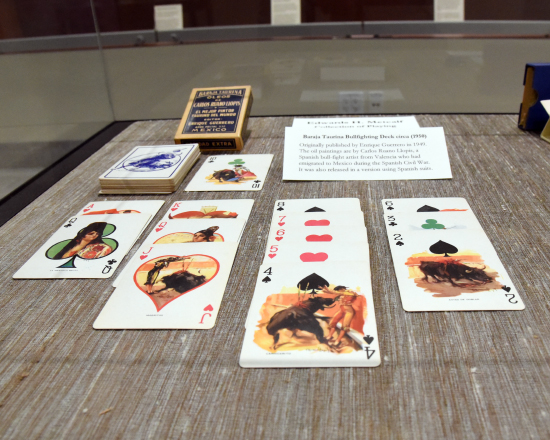 installation image of playing cards exhibition
