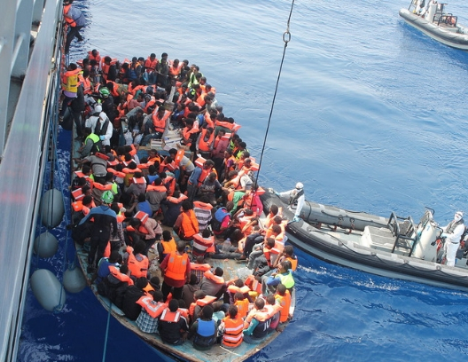 Migrants on the boat