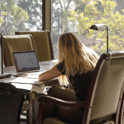image of student studying at desk