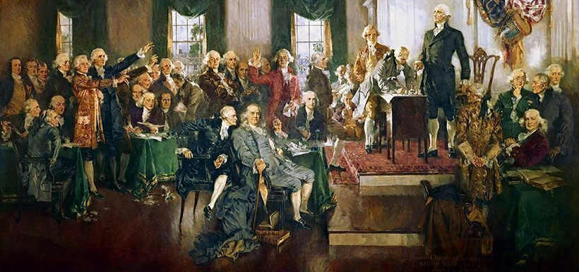 Scene at the Signing of the Constitution of the United States Painting by Howard Chandler Christy