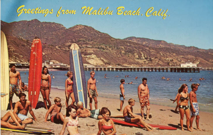 Zuma Beach - Malibu, Ca. vintage postcard