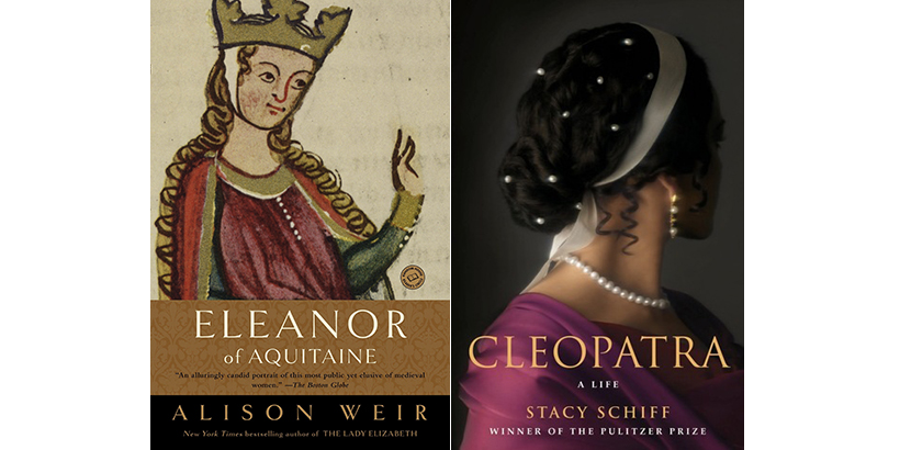 Book covers for Eleanor of Aquitaine and Cleopatra