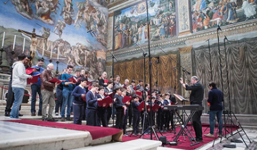 choir inside Sistine Chapel