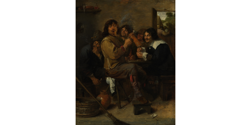 Flemish painting from the 17th century depicting smokers