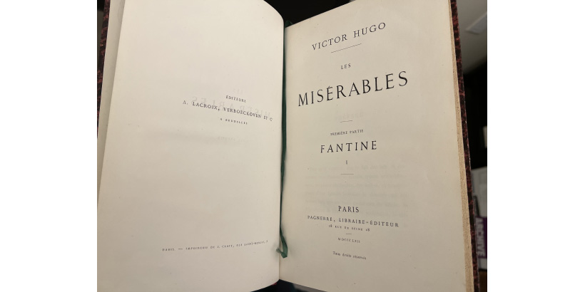 title page of Les Miserables volume I
