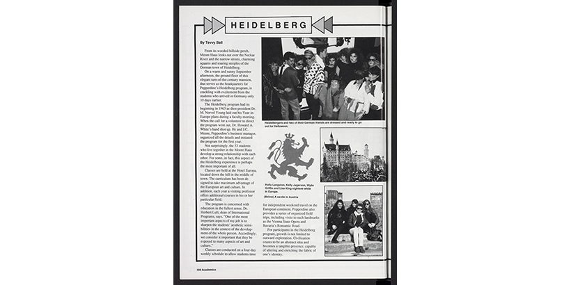 page of yearbook with highlights from Heidelberg