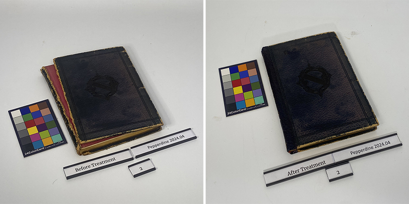 before and after book conservation