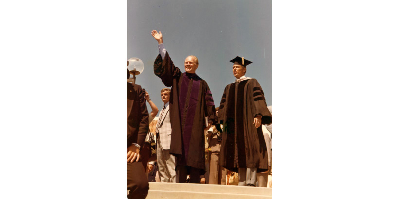 US President Ford with Pepperdine President Banowsky