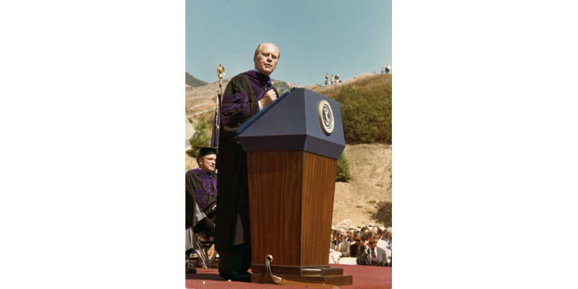 President Ford at the podium
