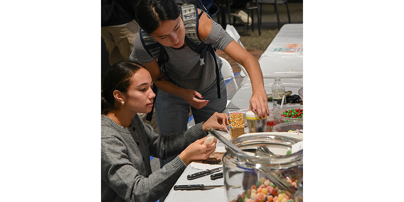 student crafting at Payson