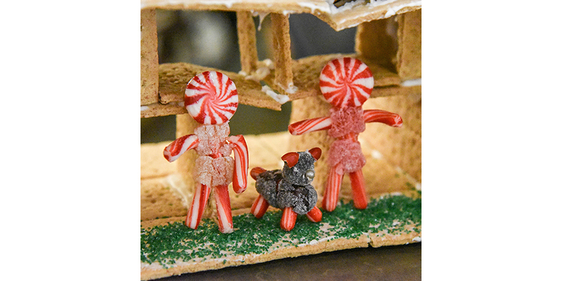 detail of gingerbread house