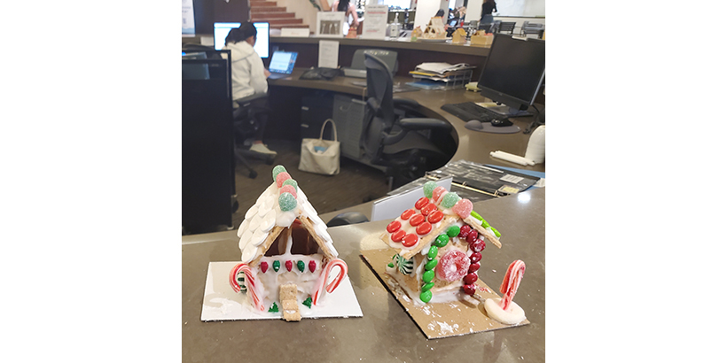 gingerbread houses on display