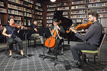 Students using the London library