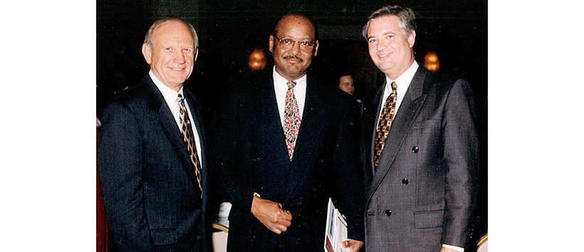 Left to right: James Wilburn (Dean of SPP), Robert Woodson, and David Davenport (Pepperdine President)