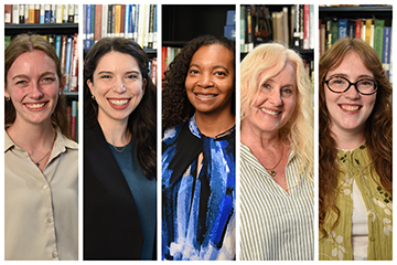 Collage of library staff portraits